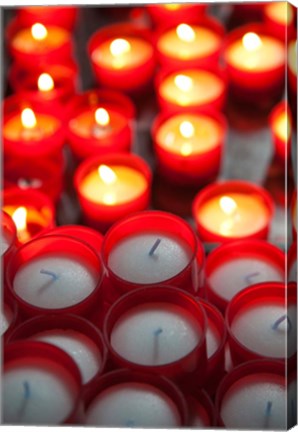 Framed Votive candles in a Cathedral, Como Cathedral, Lombardy, Italy Print