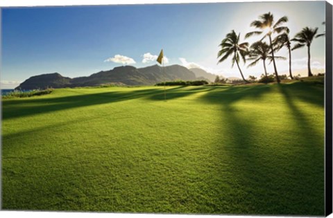 Framed Golf Course, Kauai Lagoons, Kauai, Hawaii Print