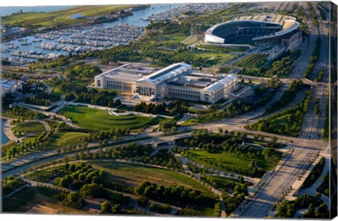 Framed Field Museum and Soldier Field, Chicago, Illinois Print