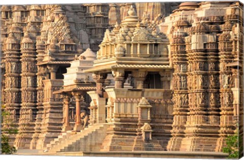 Framed Khajuraho temple, Chhatarpur District, Madhya Pradesh, India Print