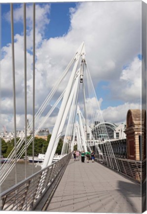 Framed Golden Jubilee Bridge, Thames River, London, England Print