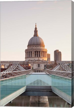 Framed St. Paul&#39;s Cathedral, Millennium Bridge, London, England Print