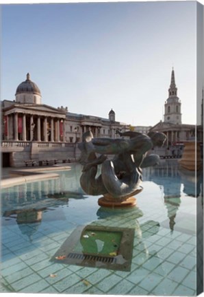 Framed National Gallery, St Martin-in-the-Fields, Trafalgar Square, London, England Print