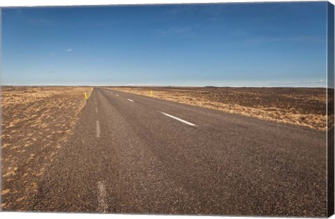 Framed Empty Road, Iceland Print