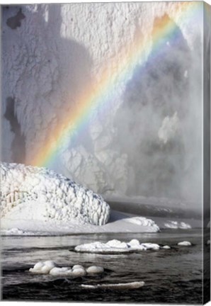 Framed Rainbow over Skogarfoss Waterfall Iceland Print