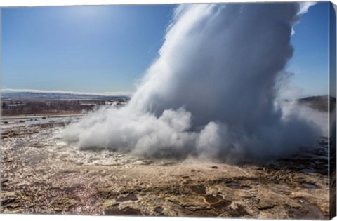 Framed Strokkur Geyser Erupting, Iceland Print