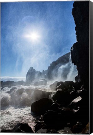 Framed Oxararfoss Waterfalls, Thingvellir National Park, Iceland Print