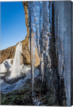 Framed Seljalandsfoss Waterfall in the Winter, Iceland Print