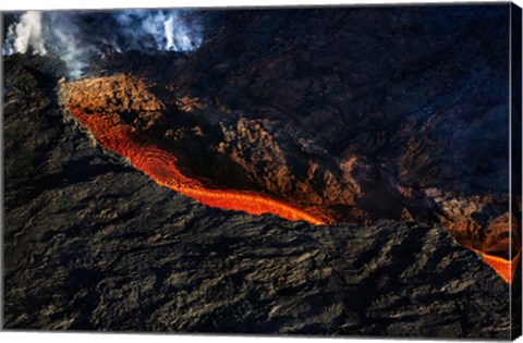 Framed Volcano Eruption, Bardarbunga Volcano, Iceland Print