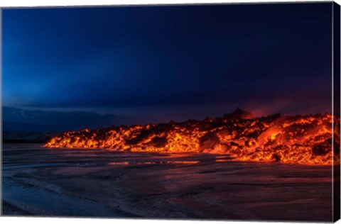 Framed Glowing Lava, Iceland Print