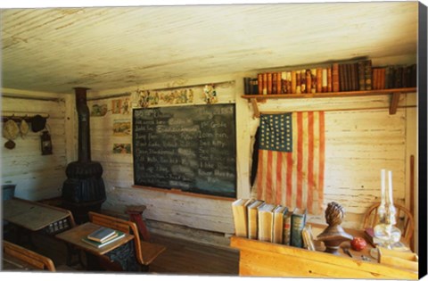 Framed First School in Montana Print