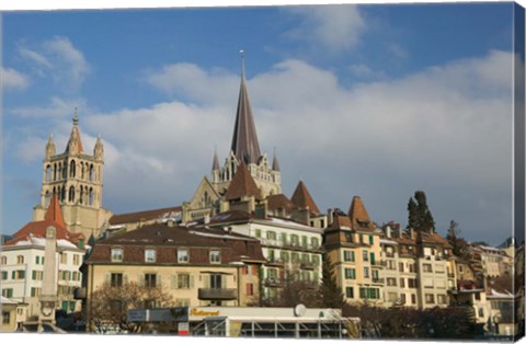 Framed Cathedral, Lausanne, Switzerland Print