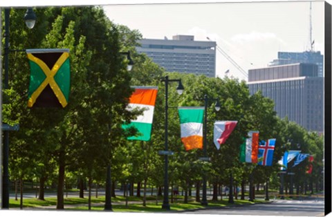 Framed National Flags, Philadelphia, Pennsylvania Print