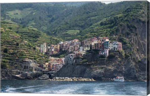 Framed Manarola, Riomaggiore, La Spezia, Liguria, Italy Print