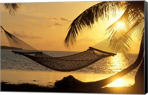 Framed Hammock at Sunset Print