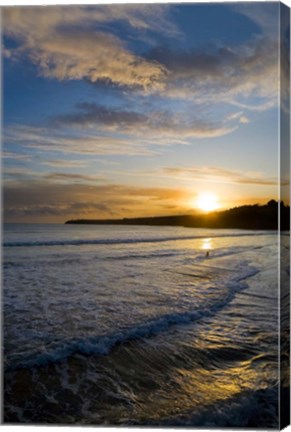 Framed Beach &amp; Great Newtown Head, Tramore, County Waterford, Ireland Print