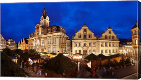 Framed Christmas Fair, Schwabisch Hall, Hohenlohe, Baden-Wurttemberg, Germany Print