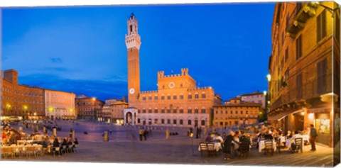 Framed Clock Tower, Torre Del Mangia, Tuscany, Italy Print