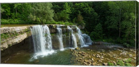 Framed Ludlowville Falls on Salmon Creek, Finger Lakes, New York State Print