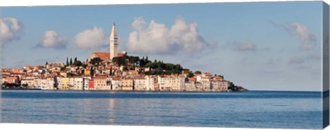 Framed Old Town and St. Euphemia&#39;s Basilica, Rovinj, Istria, Croatia Print