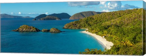 Framed Trunk Bay and beach, St. John, US Virgin Islands Print
