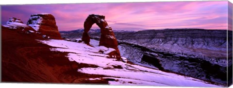 Framed Arches National Park with Snow, Utah Print