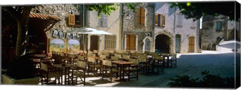 Framed Cafe in a Village, Claviers, France Print