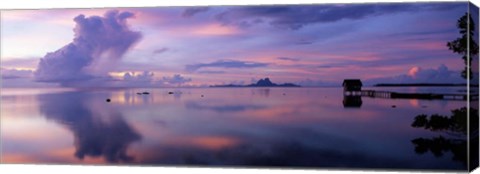 Framed Hut in the Sea, Bora Bora, French Polynesia Print