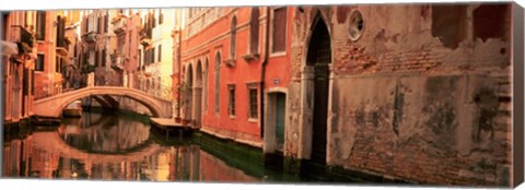 Framed Building Reflections In Water, Venice, Italy Print