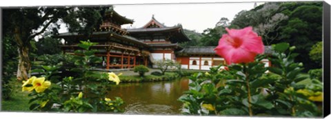 Framed Buddhist Temple, Byodo-in Temple, Koolau Range, Oahu, Hawaii Print