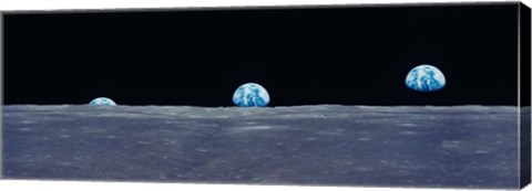 Framed Earth Viewed From The Moon Print