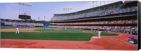 Framed Dodgers vs. Yankees, Dodger Stadium, California Print