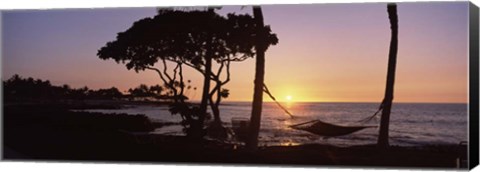 Framed Hammock on the Beach, Fairmont Orchid, Hawaii Print