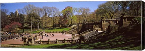 Framed Tourists enjoying at Bethesda Terrace, Central Park, Manhattan, New York City, New York State, USA Print