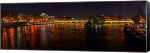 Framed River Seine from Pont des Arts, Paris, Ile-De-France, France Print