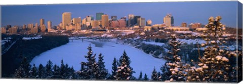 Framed Skyline and the North Saskatchewan Rive, Edmonton, Alberta, Canada Print