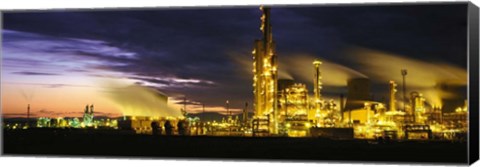 Framed Night Oil Refinery Print