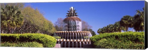 Framed Pineapple fountain in a park, Waterfront Park, Charleston, South Carolina, USA Print