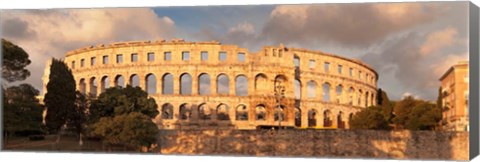 Framed Roman amphitheater at sunset, Pula, Istria, Croatia Print