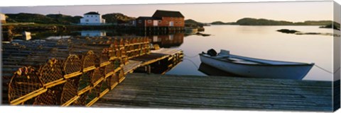 Framed Lobster Traps at a Dock, Change Islands, Canada Print