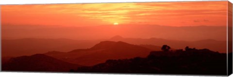 Framed Mountain Range at Sunrise, Tuscany, Italy Print