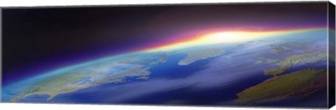 Framed Sun Rising over the Earth Print