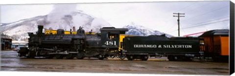 Framed Steam Train, Durango and Silverton Narrow Gauge Railroad, Colorado Print