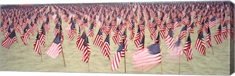 Framed 9/11 Tribute Flags, Pepperdine University, Malibu, California Print