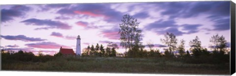 Framed Tawas Point Lighthouse, Lake Huron, Michigan Print