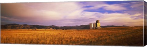 Framed Grain Elevator, Fairfield, ID Print