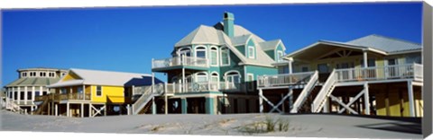 Framed Beach Front Houses, Gulf Shores, Baldwin County, Alabama Print