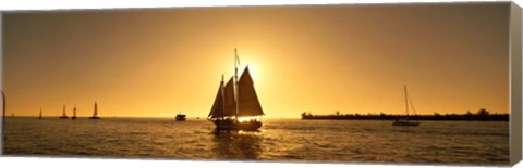 Framed Sailboat in Key West, Florida Print