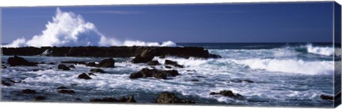 Framed Three Tables, North Shore, Oahu, Hawaii Print