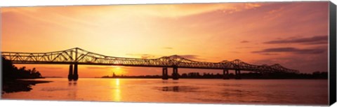 Framed Bridge At Sunset, Mississippi Print